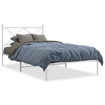 Vidaxl Metalni okvir kreveta s uzglavljem bijeli 100x190 cm