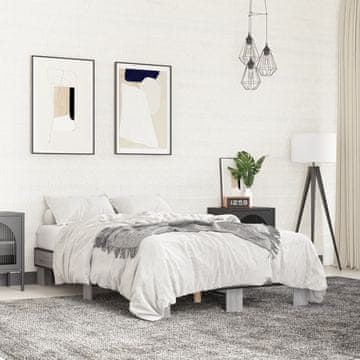 Vidaxl Okvir kreveta, sivi hrast sonoma, 140x200 cm