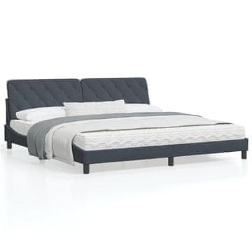 Vidaxl Okvir za krevet s LED rasvjetom tamno sivi 200x200 cm baršun