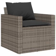 Vidaxl Vrtni set za sjedenje s jastucima, 4 dijela, siv, PE ratan