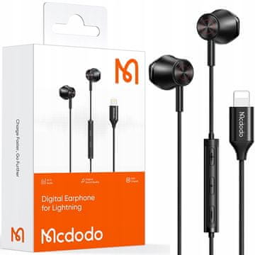 Mcdodo McDodo slušalice, žičane, s mikrofonom, lightning za iphone 13 14
