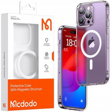 Mcdodo Mcdodo etui magnetsko ojačano Clear Case za MagSafe iPhone 15 Plus, ljubičasto
