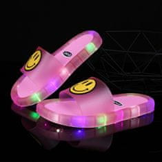 JOJOY® Dječje LED svjetleće papuče s protukliznim potplatom, vodootporne PVC, udobne | HAPPYS Ružičasta 26/27
