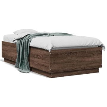 Vidaxl Okvir kreveta Smeđi hrast 90x190 cm Materijal na bazi drva