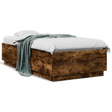 Vidaxl Okvir kreveta Dimljeni hrast 90x190 cm Materijal na bazi drva