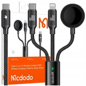 Mcdodo McDodo bežični punjač za Apple Watch 3 u 1 s kabelom za iPhone Macbook 100 W