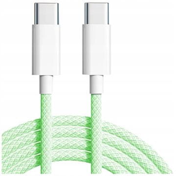 CO2 Co2 punjač s kabelom usb-c, brzo punjenje usb tip c za iphone 15 16 1m, zeleni