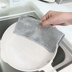 Netscroll Krpe za čišćenje, bez ogrebotina, za tvrdokornu prljavštinu, kuhinjske krpe za mokro ili suho čišćenje, univerzalne za kuhinju i kupaonicu, set 4 komada, SteelCloths