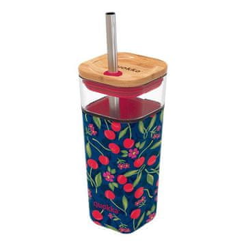 QUOKKA Liquid Cube šalica sa slamkom 540 ml, cherries