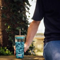 QUOKKA Liquid Cube šalica sa slamkom 540 ml, water flowers