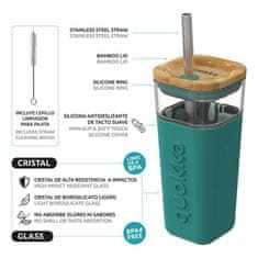 QUOKKA Liquid Cube šalica sa slamkom 540 ml, green