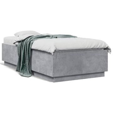 Vidaxl Okvir kreveta Betonsko-sivi 90x190 cm Materijal na bazi drva