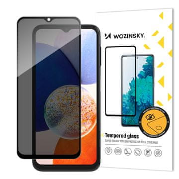 WOZINSKY Kaljeno zaštitno staklo za Samsung Galaxy A14 / A14 5G zaslon s anti-spy filterom