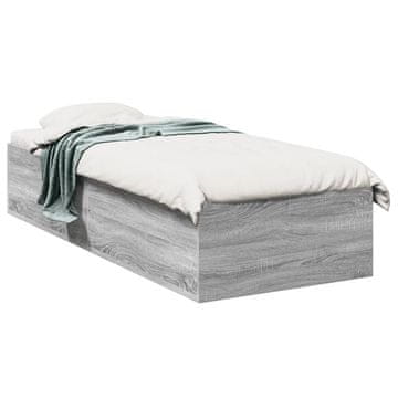 Vidaxl Okvir kreveta, sivi hrast sonoma, 90x200 cm, materijal na bazi drva