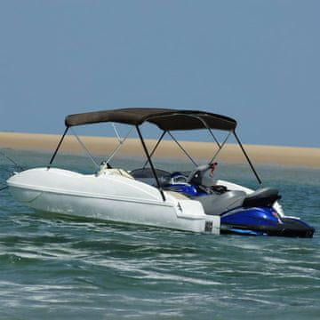 Vidaxl Bimini tenda s 3 trake za brodove crna 183x180x137 cm