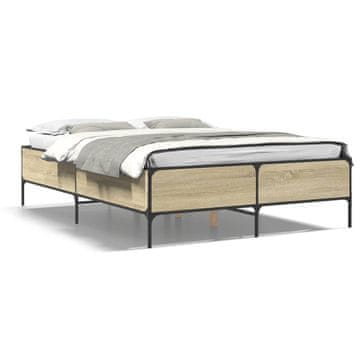 Vidaxl Okvir kreveta, Sonoma hrast, 140x190 cm, Materijal na bazi drva
