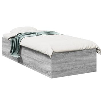 Vidaxl Okvir kreveta, sivi hrast sonoma, 90x190 cm, materijal na bazi drva