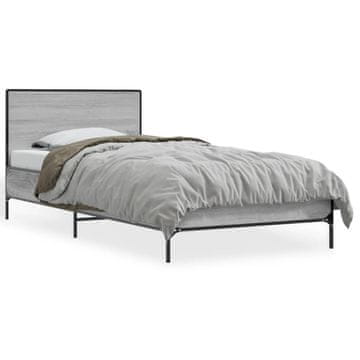 Vidaxl Okvir kreveta, sivi hrast sonoma, 90x200 cm, materijal na bazi drva