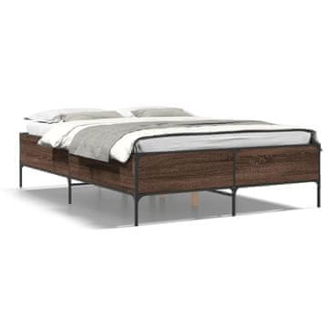 Vidaxl Okvir za krevet Smeđi hrast 150x200 cm Materijal na bazi drva