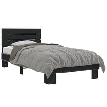 Vidaxl Okvir kreveta Crni 90x200 cm Drvo i metal