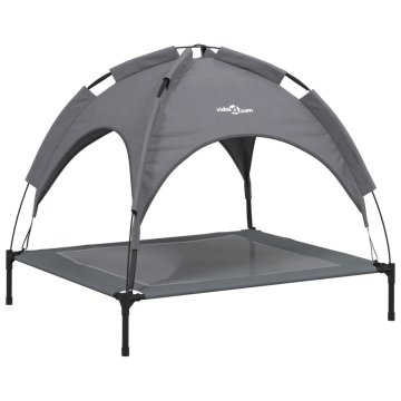 Vidaxl Krevet za pse s krovom antracit od tkanine Oxford i čelika