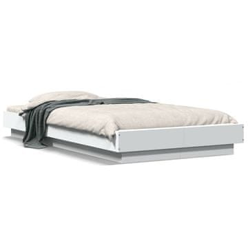 Vidaxl Okvir za krevet s LED rasvjetom bijeli 75x190 cm Materijal na bazi drveta