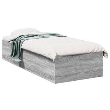 Vidaxl Okvir kreveta, sivi hrast sonoma, 75x190 cm, materijal na bazi drva