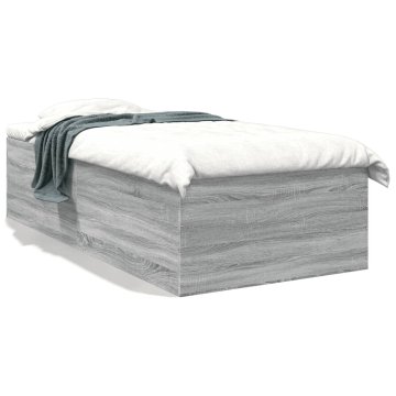 Vidaxl Okvir kreveta, sivi hrast sonoma, 90x190 cm, materijal na bazi drva