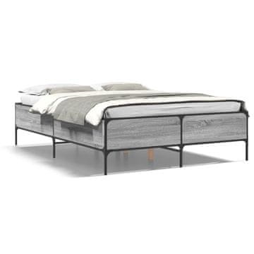 Vidaxl Okvir kreveta, sivi hrast sonoma, 140x200 cm, materijal na bazi drva