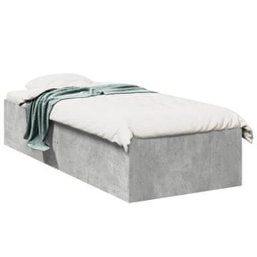 Vidaxl Okvir kreveta Betonsko-sivi 75x190 cm Materijal na bazi drva