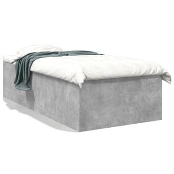 Vidaxl Okvir kreveta Betonsko-sivi 75x190 cm Materijal na bazi drva