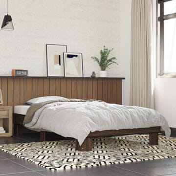 Vidaxl Okvir za krevet Smeđi hrast 75x190 cm Materijal na bazi drva