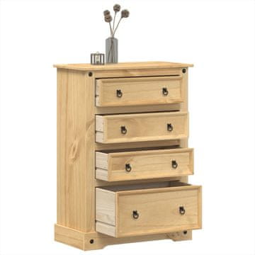 Vidaxl Corona komoda s ladicama, 80x43x114 cm, masivno borovo drvo