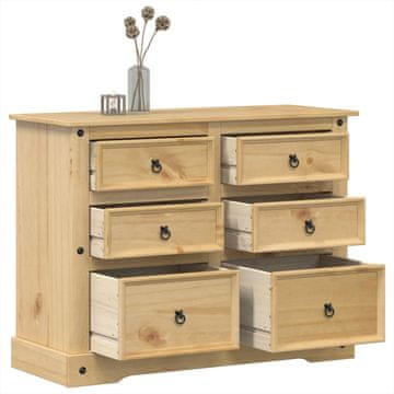 Vidaxl Corona komoda s ladicama, 112x48x91 cm, masivno borovo drvo