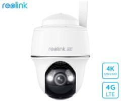 Reolink GO PT Ultra IP kamera, 4K UHD, 4G LTE, IR noćno snimanje, LED reflektor, vodootpornost, dvosmjerna komunikacija, bijela