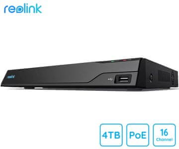 Reolink NVS16 jedinica za snimanje, 4TB disk, do 16 kamera, do 12TB, kontinuirano snimanje, PoE