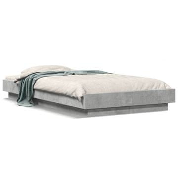 Vidaxl Okvir kreveta Betonsko-sivi 75x190 cm Materijal na bazi drva