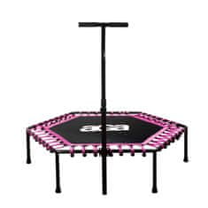 Aga FITNESS Trampolin 130 cm Ružičasta + ručka