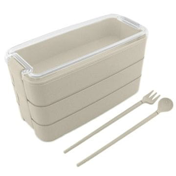aptel Prijenosna kutija za ručak, posuda za hranu 900 ml + pribor bež,