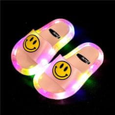 JOJOY® Dječje LED svjetleće papuče s protukliznim potplatom, vodootporne PVC, udobne | HAPPYS Ružičasta 26/27