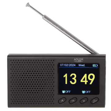 Adler Radio prijenosni Adler AD 1198 - LCD - FM - Bluetooth - sat