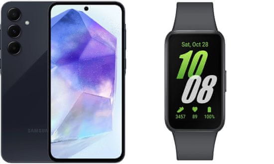 Samsung Galaxy A55 5G (A556) pametni telefon, 8/128 GB, crna + Fit3, crna (SM-A556BZKAEUE)