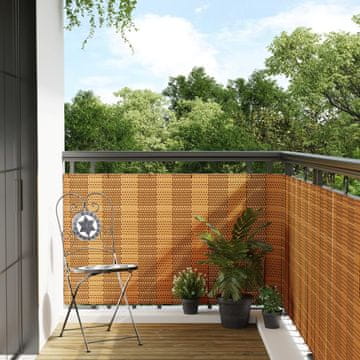 Vidaxl Balkonska pregrada svijetlosmeđa 600x80 cm poli ratan