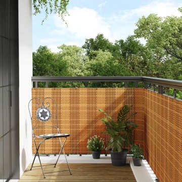 Vidaxl Balkonska pregrada svijetlosmeđa 500x100 cm poli ratan
