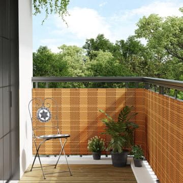 Vidaxl Balkonska pregrada svijetlosmeđa 1000x90 cm poli ratan
