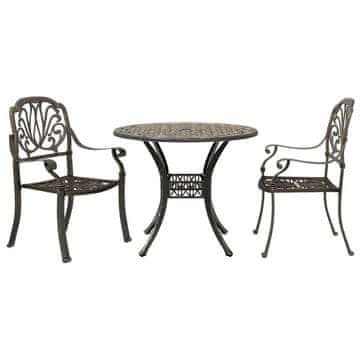 Vidaxl 3-dijelni bistro set brončani od lijevanog aluminija