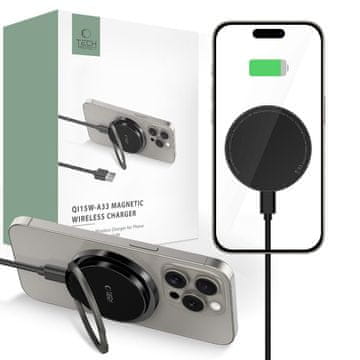 Tech-protect A33 MagSafe bežični punjač 15W, crno