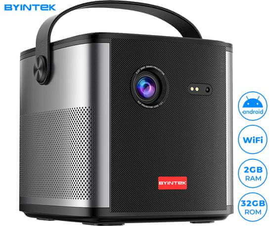 Byintek UFO U80 prijenosni projektor, Android, WiFi, 2/32 GB, 500 lum