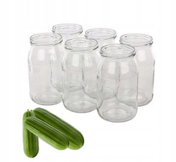 Altom Staklenke za kiseljenje krastavaca, 6 komada, 900 ml, 6 kuka