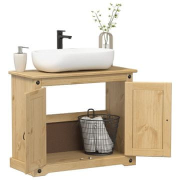 Vidaxl Corona Ormarić za umivaonik 73x33x60 cm Masivni borov drvo